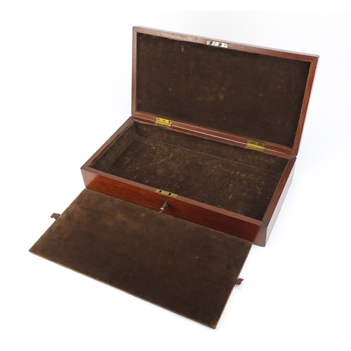 2277 - Early 19th century velvet lined mahogany case, with brass cartouche engraved SDR W F Goosh Newton Ab... 