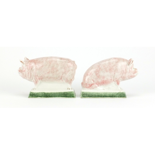 2335 - Two Rye pottery pigs, each 16cm in length