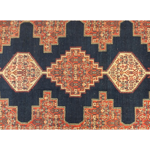2027 - Rectangular blue ground Bihar rug 192cm x 132cm