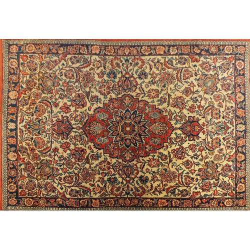 2051 - Rectangular Kashan floral rug, 153cm x 103cm