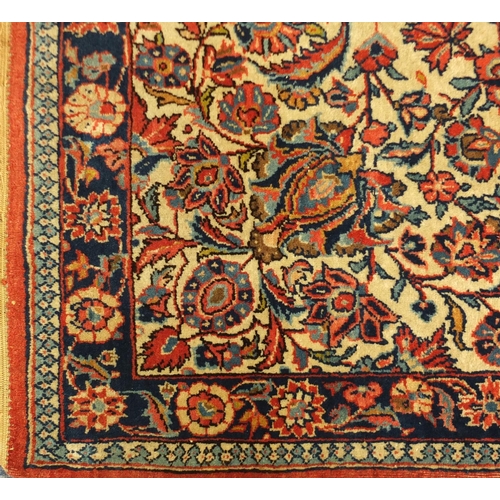 2051 - Rectangular Kashan floral rug, 153cm x 103cm