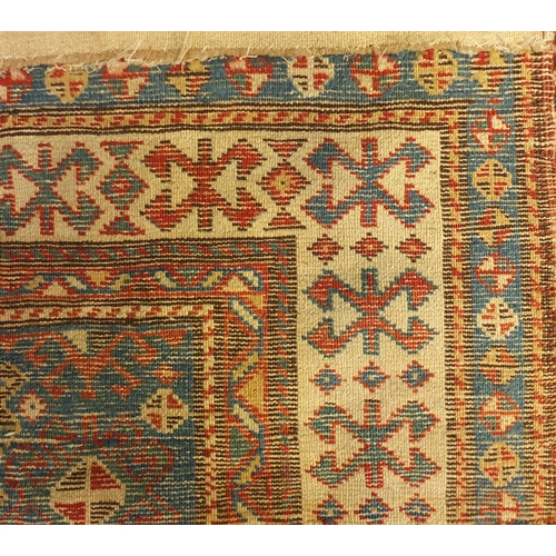 2080 - Rectangular Caucasian blue ground rug, 154cm x 89cm