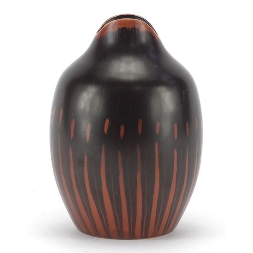 2355 - Beswick vase designed by Colin Melbourne, with hand painted decoration, factory marks and numbered 1... 