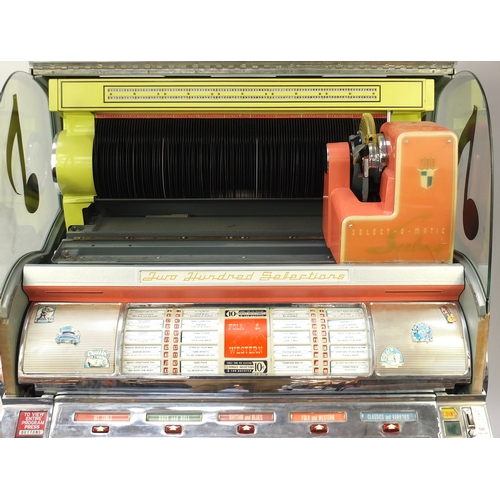 2001 - 1955 Seeburg Select O Matic 200 jukebox, 148cm H x 91.5cm W x 68.5cm D