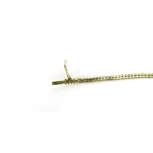 2719 - 9ct three tone gold weave link bracelet, 20cm long, 5.6g