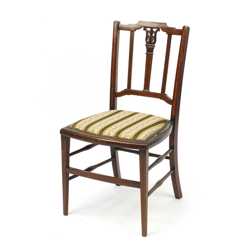 46A - Edwardian inlaid mahogany occasional chair, 76cm high