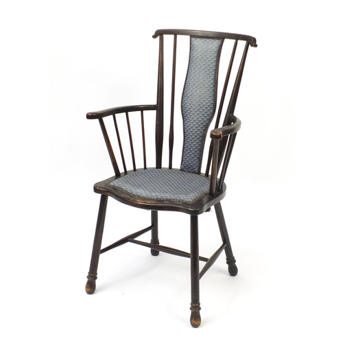 30 - Mahogany stick back occasional chair, 91cm high