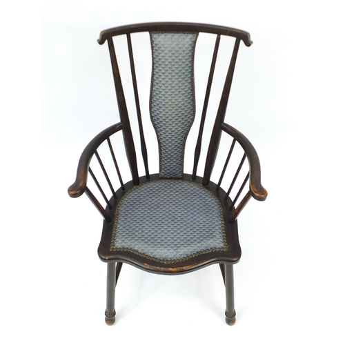 30 - Mahogany stick back occasional chair, 91cm high