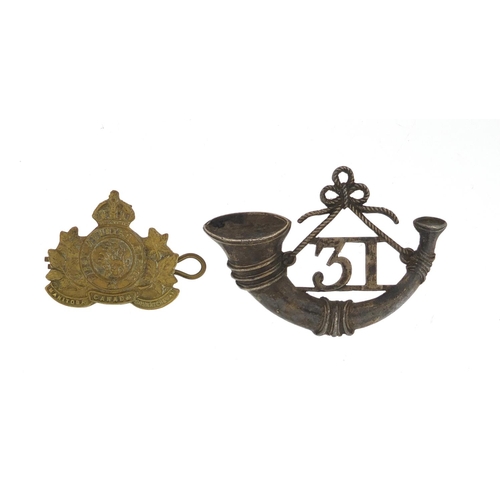 529 - Two Military interest cap badges