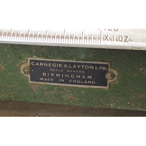 61 - Set of Edwardian cast iron Carnegie & Layton scales, 129cm high