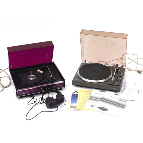 198 - Two vintage turntables comprising Philips 777 and Pye 1500