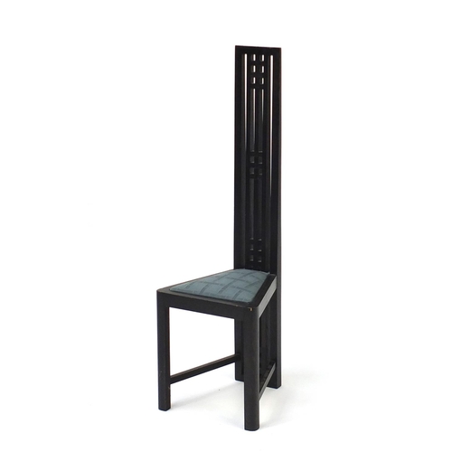 54A - Rennie Mackintosh design ebonised childs chair, 77cm high