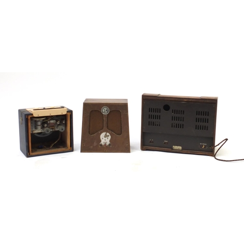 213 - Three vintage radios including Coblin, the largest 44cm in length