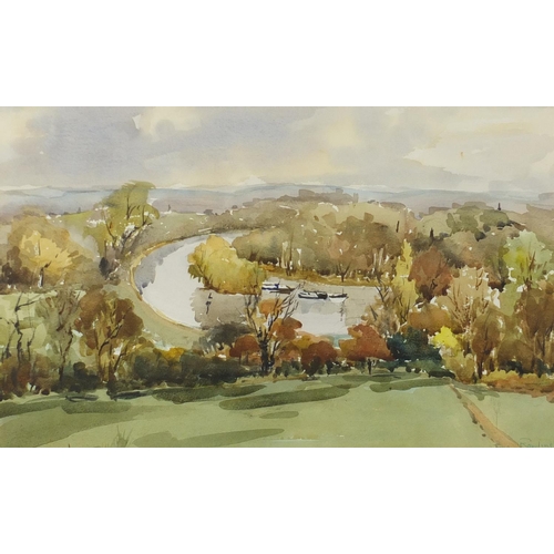 127 - Cyril Ward - Watercolour landscape together with one other, both mounted and framed, the largest 53c... 