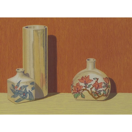 96 - Elaine Epps - Little Vases, limited edition lithograph, pencil numbered 40/150, mounted and framed, ... 