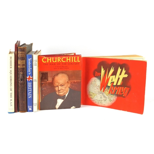 514 - Mostly Military interest hardback books including Churchill The Man of The Century and Bomber Squadr... 
