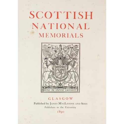 518 - Scottish National Memorials published by James MacLehose & Sons 1890