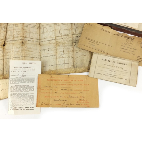 503 - 19th century and later ephemera including birth, marriage and death certificate relating to George L... 