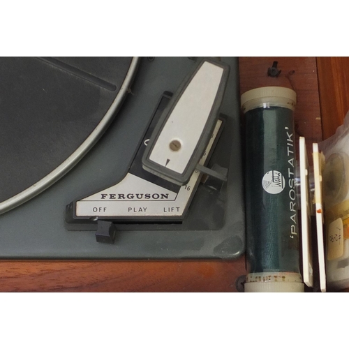 209 - Hi fi electricals comprising Ferguson by Garrard SP25MKII turntable, pair of Wharfedale 379 speakers... 
