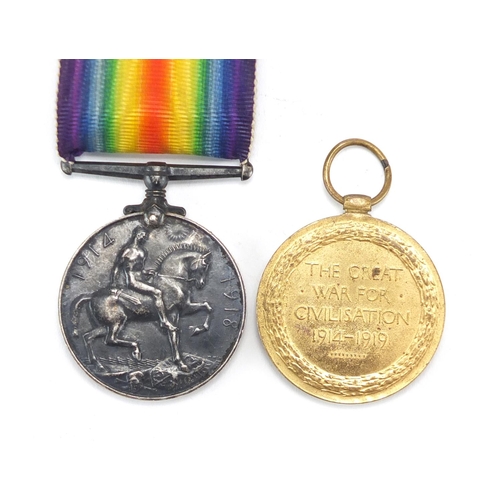521 - British Military World War I pair awarded to 203599 PTE G.A.EDWARDS.K.S.L.I.