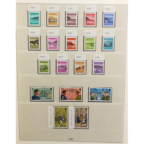 492 - Four albums of Guernsey and Jersey mint unused stamps