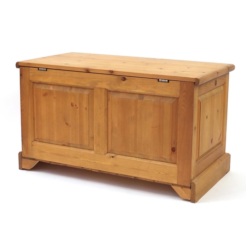 20 - Pine blanket box with fielded panels, 53cm H x 90cm W x 47cm D