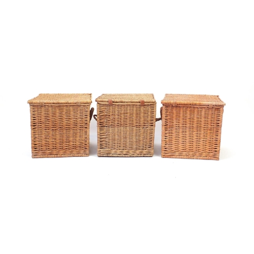 20 - Three Fortnum & Mason wicker baskets, each 38cm H x 38cm W  x 38cm D