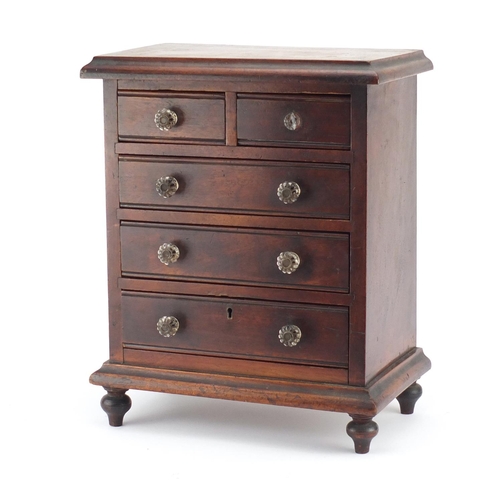 30 - Mahogany five drawer chest of small proportions, 44cm H x 35cm W x 22cm D