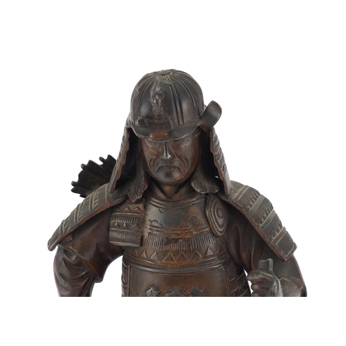 2064 - Japanese bronzed Samurai Warrior, 24cm high
