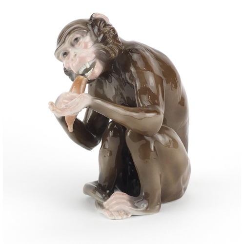 2119A - German hand painted porcelain monkey, 18cm high
