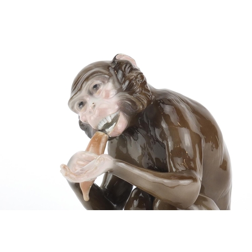 2119A - German hand painted porcelain monkey, 18cm high
