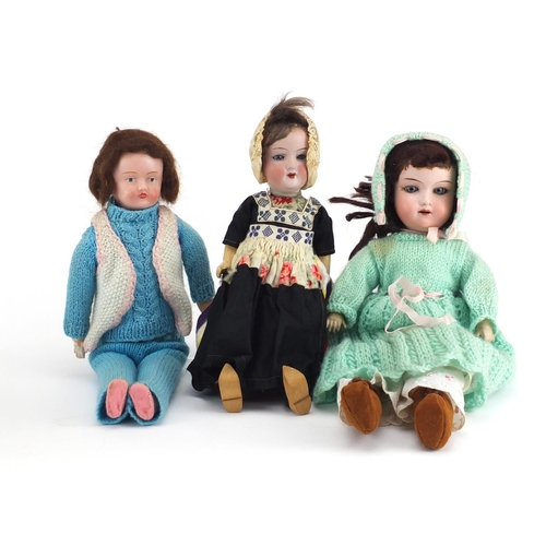 371 - Three bisque headed dolls comprising Armand Marseille, Simon & Halbig and Chester, the largest 38cm ... 