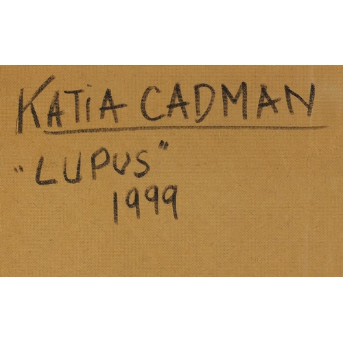39 - Katia Cadman 1999 - Lupus, abstract composition, oil on canvas board, inscribed verso, unframed, 100... 