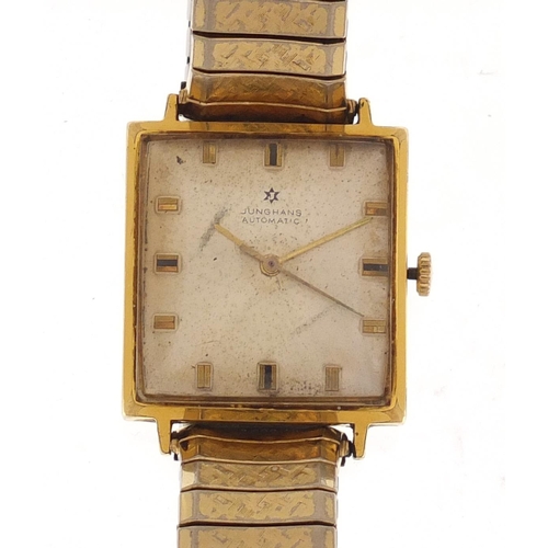 2435 - Vintage Junghans automatic Tank wristwatch, the case 2.8cm wide excluding the crown