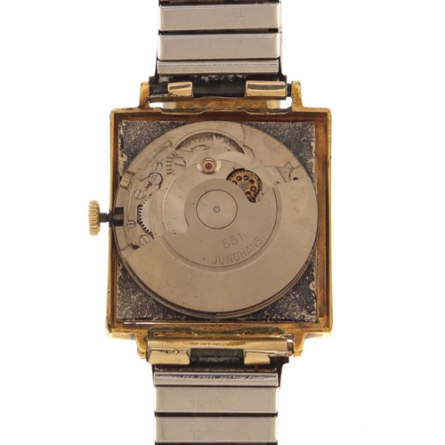 2435 - Vintage Junghans automatic Tank wristwatch, the case 2.8cm wide excluding the crown