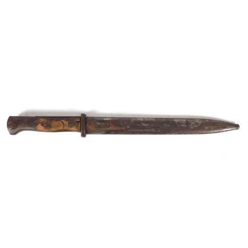 767 - German Military interest bayonet and scabbard, 40.5cm long
