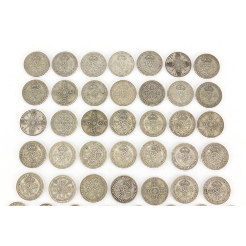 2334 - Victorian and later British coinage including shillings and florins, 495.0g