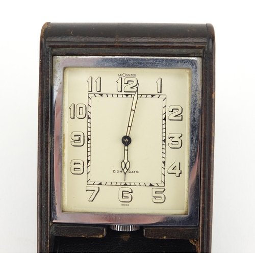 2343 - Vintage Jaeger-LeCoultre eight day travel clock, 10.5cm in length