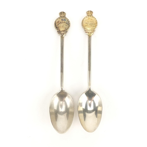 2276 - Pair of Queen Mary silver teaspoons by Josiah Williams & Co, London 1937, 12cm in length, 23.8g