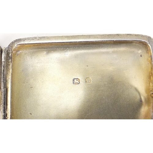 2248 - Two rectangular cigarette cases, one with engine turned decoration, Birmingham hallmarks, the larges... 