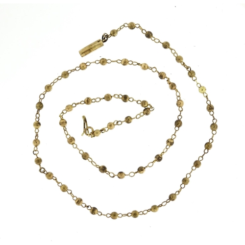 2349 - 9ct gold ball and chain link necklace, 42cm long, 5.2g