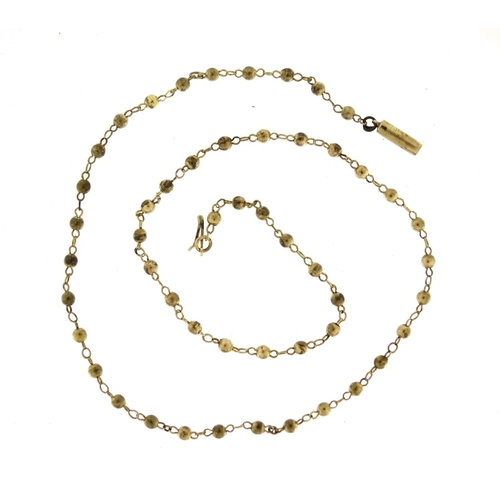 2349 - 9ct gold ball and chain link necklace, 42cm long, 5.2g