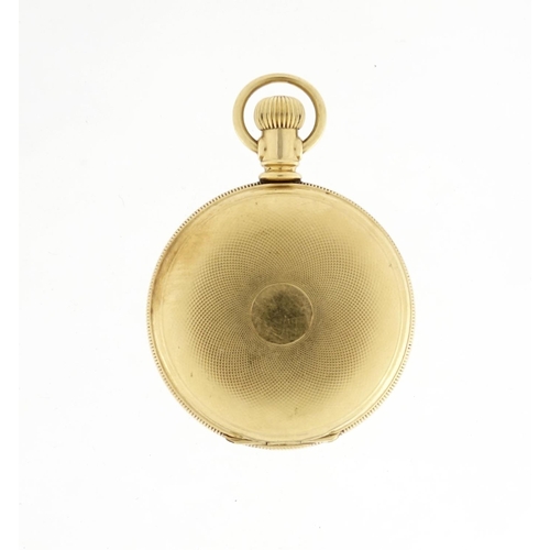 2438 - Ladies gold plated Waltham full hunter pocket watch, 3.5cm in diameter