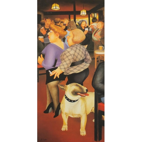 2025 - Beryl Cook - Figures at a bar, pencil signed print in colour with embossed watermark, mounted and fr... 