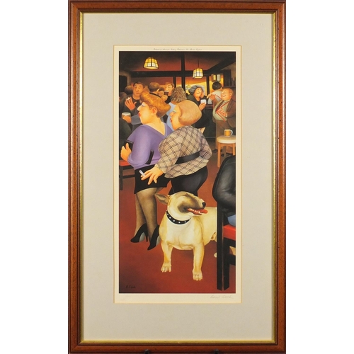 2025 - Beryl Cook - Figures at a bar, pencil signed print in colour with embossed watermark, mounted and fr... 