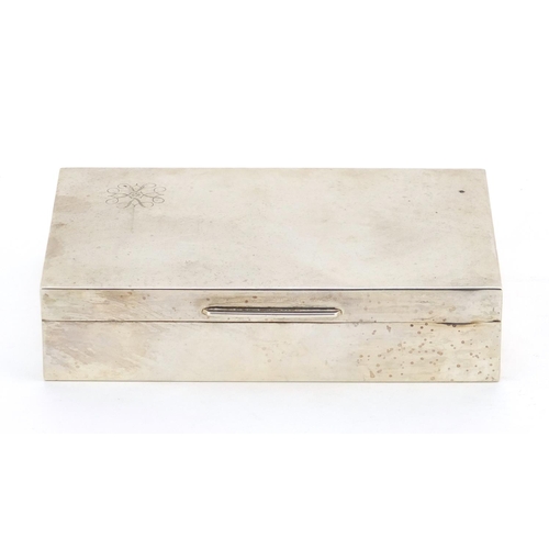 2243 - Rectangular silver cigarette box by S J Rose & Son, London 1968, 14.5cm wide, 371.0g