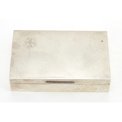 2243 - Rectangular silver cigarette box by S J Rose & Son, London 1968, 14.5cm wide, 371.0g