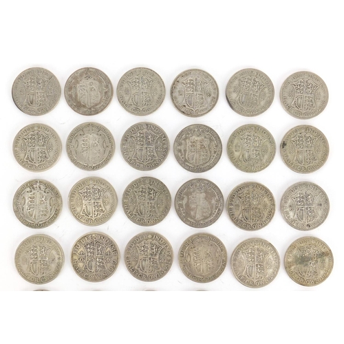 2324 - British pre 1947 half crowns and florins, 395.0g