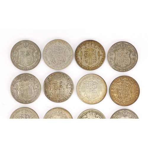 2323 - British pre 1947 coinage half crowns, 170.0g
