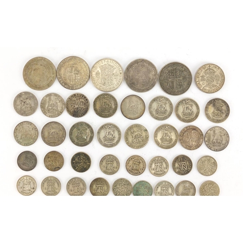 2321 - British pre 1947 coinage including half crowns and shillings, 260.0g